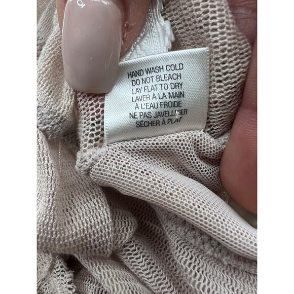 Vintage Anthropologie Eloise Beige Lace Crochet Trim Camisole Nighty Slip Dress - Picture 11 of 13